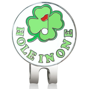 Lucky Clover Ball Golf Mark με μαγνητικό κλιπ για καπέλο γκολφ Πράσινο τετράφυλλο μαρκαδόρο γκολφ Τριφύλλι Βοηθήματα εκπαίδευσης για αγόρια κορίτσι Παιδιά δώρο