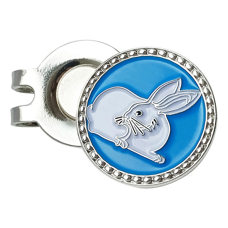 Golfipalli markerid Golfi armsa sodiaagi küüliku mustriga golfi multifilmi kuju koos magnetilise korgiklambriga golfipalli markeri golfitarvikuga