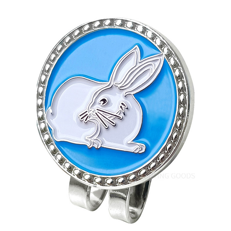 Golfipalli markerid Golfi armsa sodiaagi küüliku mustriga golfi multifilmi kuju koos magnetilise korgiklambriga golfipalli markeri golfitarvikuga