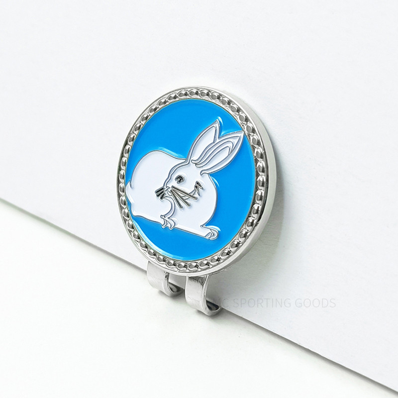 Golfipalli markerid Golfi armsa sodiaagi küüliku mustriga golfi multifilmi kuju koos magnetilise korgiklambriga golfipalli markeri golfitarvikuga