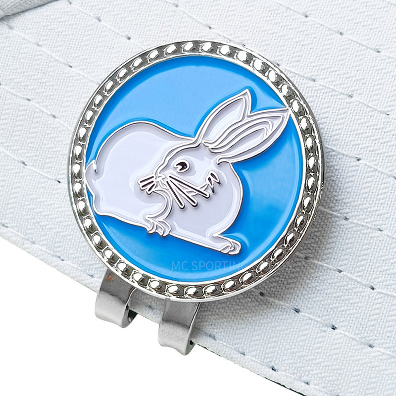 Golfipalli markerid Golfi armsa sodiaagi küüliku mustriga golfi multifilmi kuju koos magnetilise korgiklambriga golfipalli markeri golfitarvikuga