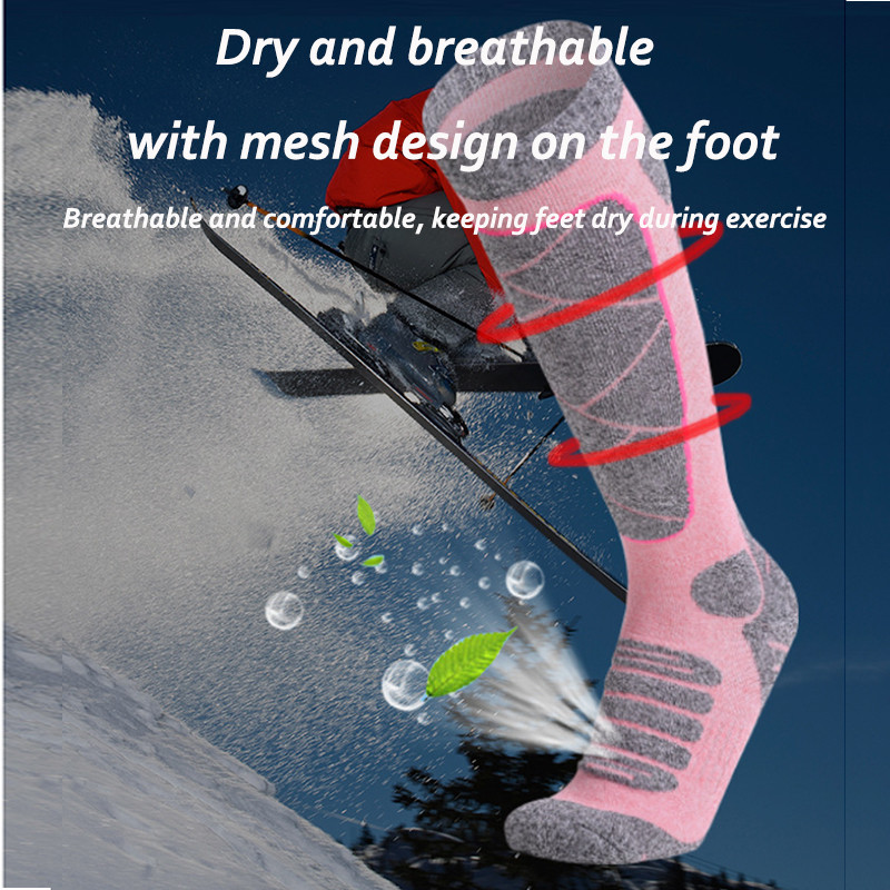 Naiste välispordi suusasokid Külma ilmaga sokid lumelauasõiduks, lumi, talv, põlvekõrgused soojad sokid, jahindus