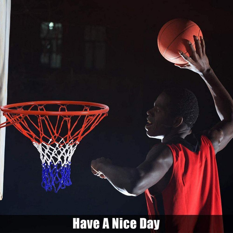 Korvpallivelje võrk raskeveokite nailonvõrgust rõngas universaalne standardne vastupidav paks niit kolmevärviline välitreening