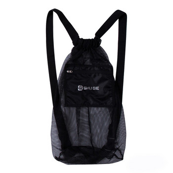 Спортна баскетболна раница Мрежеста чанта с шнурове Джоб с шнурове Тренировка на открито Спортна чанта за съхранение на фитнес