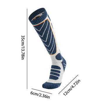 Ски чорапи Дебели термо чорапи за сняг за каране на ски Дишащи високи чорапи за сняг до коляното Удобни термични зимни чорапи за