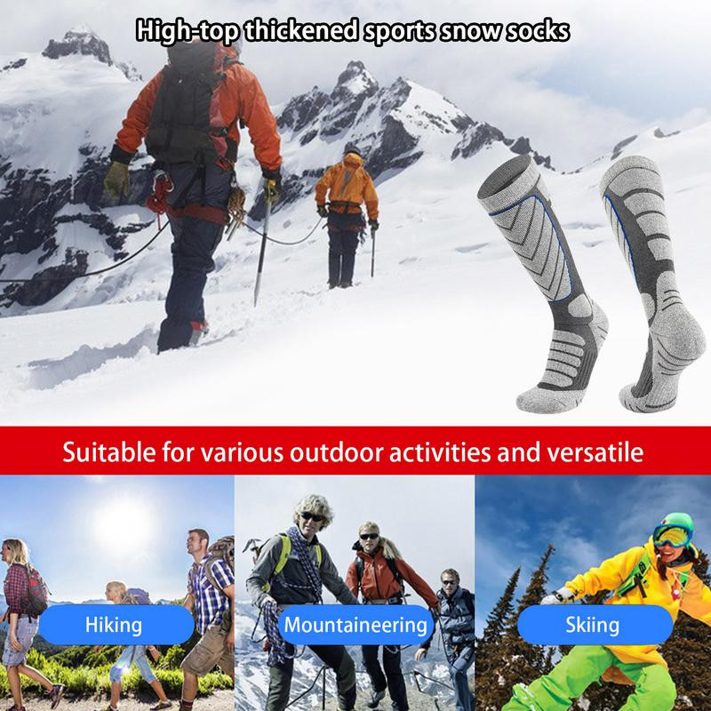 Suusasokid Paksud termilised lumesokid Suusatamiseks Hingavad põlved Kõrge lumega sokid Mugavad termilised talvesokid