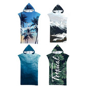 Mikrofiibrist Surf Poncho Unisex Pontšo rätik kapuutsiga Kiirelt kuivatatav surfivahetusrüü välisujumisrätikusoojendaja surfamiseks ja sukeldumiseks