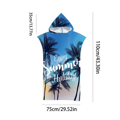 Mikrofiibrist Surf Poncho Unisex Pontšo rätik kapuutsiga Kiirelt kuivatatav surfivahetusrüü välisujumisrätikusoojendaja surfamiseks ja sukeldumiseks