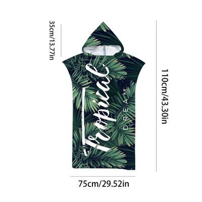 Mikrofiibrist Surf Poncho Unisex Pontšo rätik kapuutsiga Kiirelt kuivatatav surfivahetusrüü välisujumisrätikusoojendaja surfamiseks ja sukeldumiseks