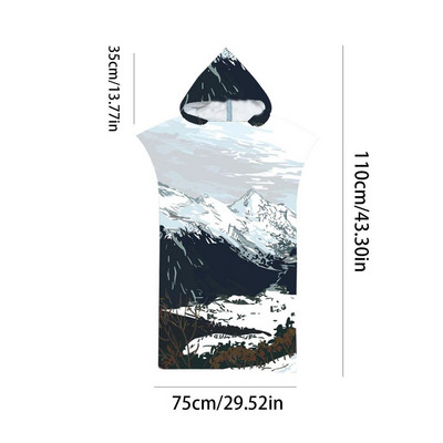 Mikrofiibrist Surf Poncho Unisex Pontšo rätik kapuutsiga Kiirelt kuivatatav surfivahetusrüü välisujumisrätikusoojendaja surfamiseks ja sukeldumiseks