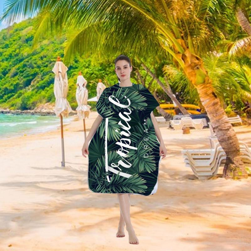 Mikrofiibrist Surf Poncho Unisex Pontšo rätik kapuutsiga Kiirelt kuivatatav surfivahetusrüü välisujumisrätikusoojendaja surfamiseks ja sukeldumiseks