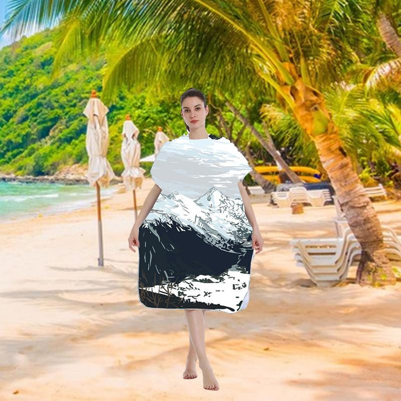 Mikrofiibrist Surf Poncho Unisex Pontšo rätik kapuutsiga Kiirelt kuivatatav surfivahetusrüü välisujumisrätikusoojendaja surfamiseks ja sukeldumiseks