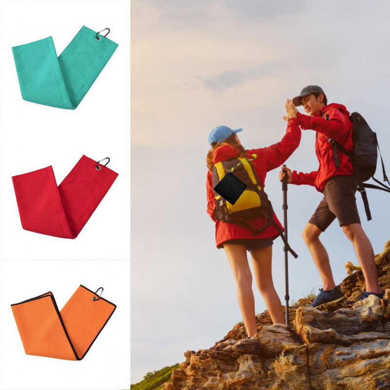 1 tk must golfirätik golfimängijale Microfiber Golf Wet and Dry Amphibian must konksuga Golfipalli puhastusrätik sissetõmmatavaga