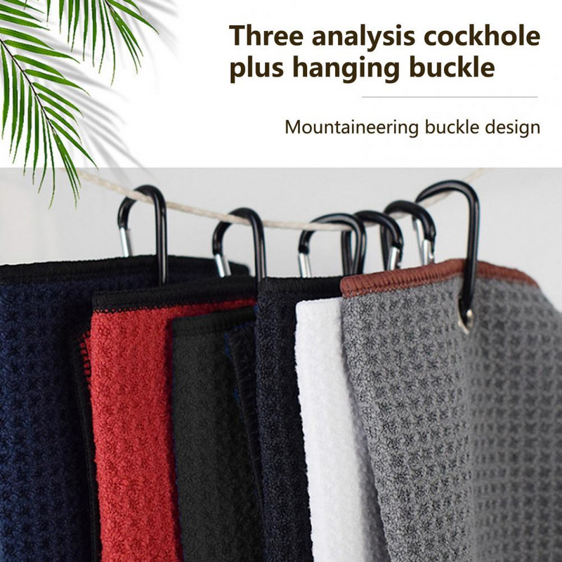 1 tk must golfirätik golfimängijale Microfiber Golf Wet and Dry Amphibian must konksuga Golfipalli puhastusrätik sissetõmmatavaga