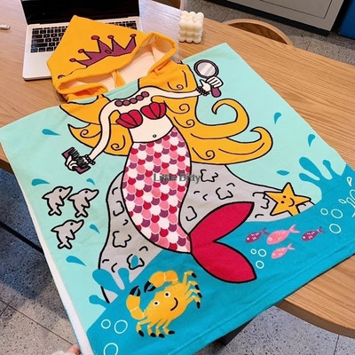 Kūdikių aksesuarai Animaciniai filmukai Vonios Vaikams Su gobtuvu apsiaustas Chalatas Rankšluostis Medvilninis Paplūdimio Rankšluostis Kūdikių Animacinių filmų vonios rankšluosčių chalatai