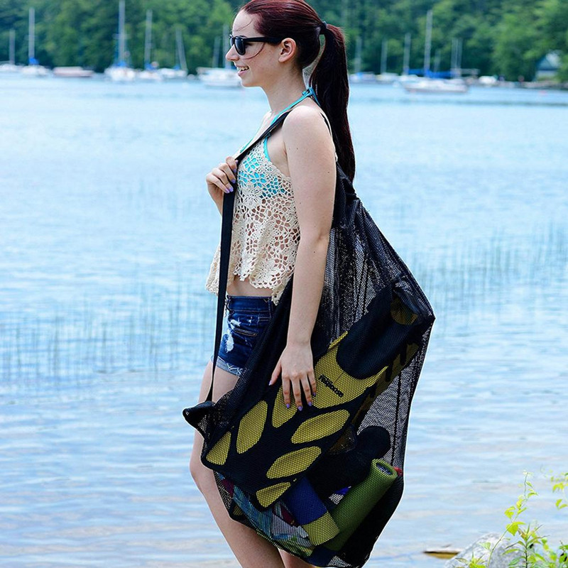 1 db nagy kapacitású kültéri sporttáska medence tároló hálós táskák futball kosárlabda háló játékok úszók labdák szervező Beach Hothoz