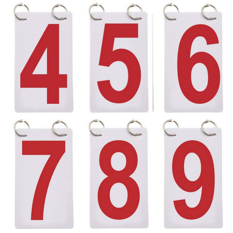 0-9 Pontszám Iskolai sportverseny Számjegyes eredménytábla cserekártyák kosárlabda labdarúgás tollaslabda röplabda számára