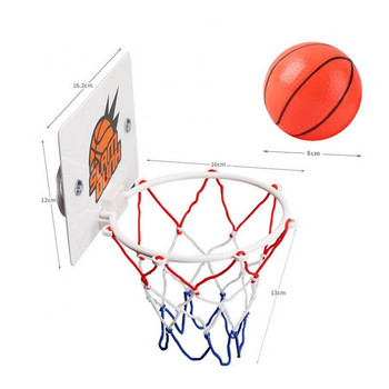 Вътрешен домашен преносим забавен мини баскетболен кош Комплект поставка за играчки за деца Възрастни Аксесоари за упражнения Мини комплект баскетболна кутия