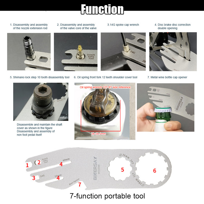 Alati za poravnanje rotora MTB disk kočnice za brdske bicikle Korekcija pedala za spljoštenost diska za brdski bicikl Ključ Alat od nehrđajućeg čelika