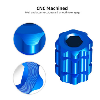 Компактен инструмент за капачка на манивелата на велосипед CNC-машинно анодизиран алуминиев втулка с форма на слива Основен ремонт Инсталиране на приспособления MTB Сервиз за шосейни велосипеди