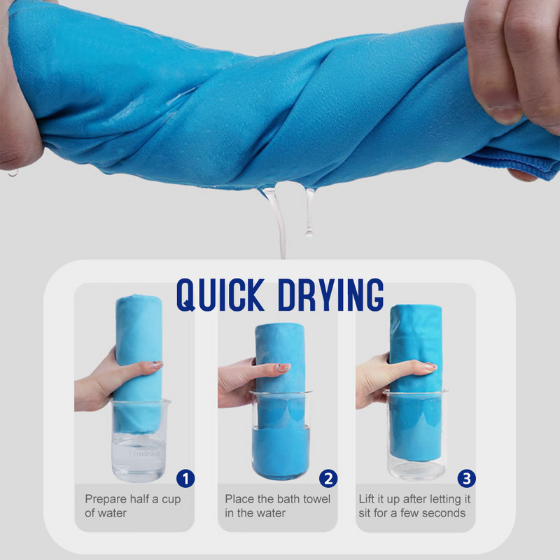 Prosoape de călătorie din microfibră Prosop cu uscare rapidă cu geantă de transport și buclă de suspendare rapidă pentru camping în aer liber, sală de sport de pe plajă