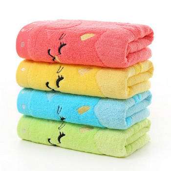1 τμχ Μαλακή παιδική πετσέτα πετσέτα μπάνιου Ταΐζοντας ταΐζοντας κινούμενα σχέδια γάτας Βαμβακερή πετσέτα για νεογέννητο μαντηλάκι ντους