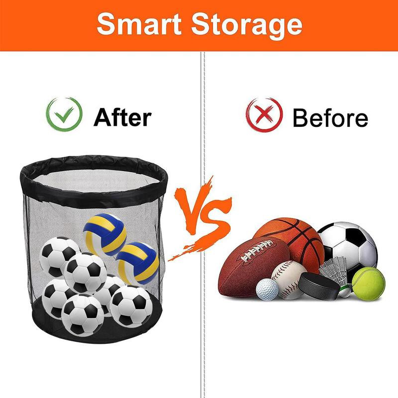 Korvpallivõrkkott 15L korvpallikott suur spordipallikott välitingimustes korvpalli võrkpalli pesapalli hoidmiseks