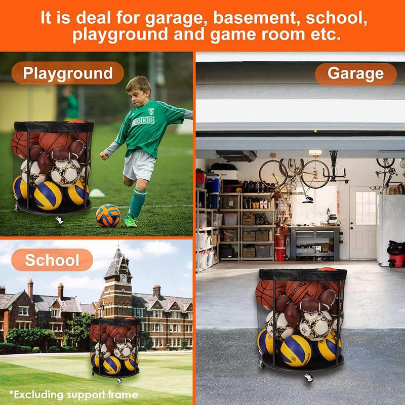 Korvpallivõrkkott 15L korvpallikott suur spordipallikott välitingimustes korvpalli võrkpalli pesapalli hoidmiseks