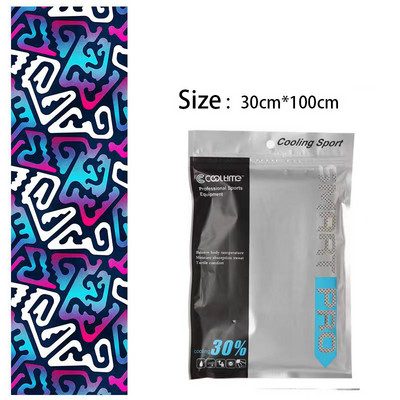 100x30CM Aušinamasis rankšluostis Mikropluošto plaukų rankšluostis Sporto salės rankšluosčiai Greitai Džiūva Paplūdimyje Sportas Kietas ledo audinys Laipiojimas Vyras Žygiai Plaukimas