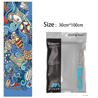 100x30CM Aušinamasis rankšluostis Mikropluošto plaukų rankšluostis Sporto salės rankšluosčiai Greitai Džiūva Paplūdimyje Sportas Kietas ledo audinys Laipiojimas Vyras Žygiai Plaukimas
