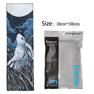 100x30CM Aušinamasis rankšluostis Mikropluošto plaukų rankšluostis Sporto salės rankšluosčiai Greitai Džiūva Paplūdimyje Sportas Kietas ledo audinys Laipiojimas Vyras Žygiai Plaukimas