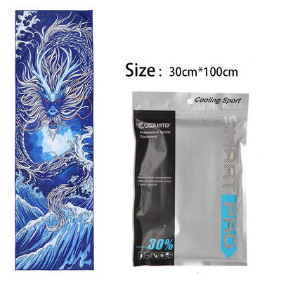 100x30CM Aušinamasis rankšluostis Mikropluošto plaukų rankšluostis Sporto salės rankšluosčiai Greitai Džiūva Paplūdimyje Sportas Kietas ledo audinys Laipiojimas Vyras Žygiai Plaukimas