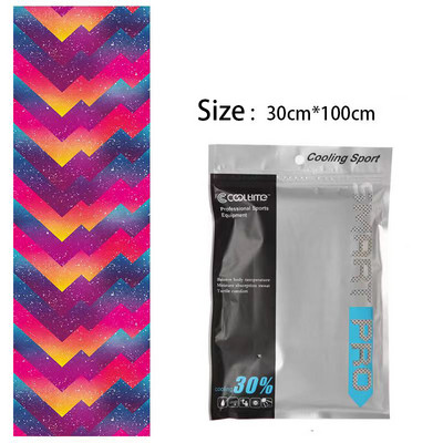 100x30CM Aušinamasis rankšluostis Mikropluošto plaukų rankšluostis Sporto salės rankšluosčiai Greitai Džiūva Paplūdimyje Sportas Kietas ledo audinys Laipiojimas Vyras Žygiai Plaukimas