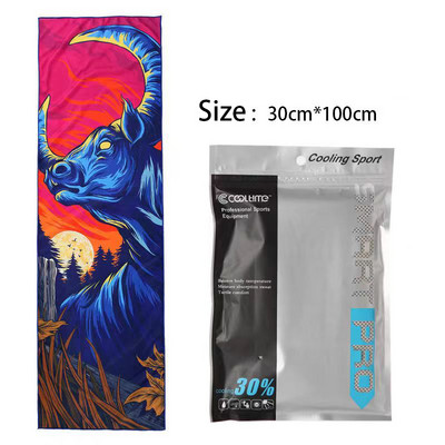 100x30CM Aušinamasis rankšluostis Mikropluošto plaukų rankšluostis Sporto salės rankšluosčiai Greitai Džiūva Paplūdimyje Sportas Kietas ledo audinys Laipiojimas Vyras Žygiai Plaukimas