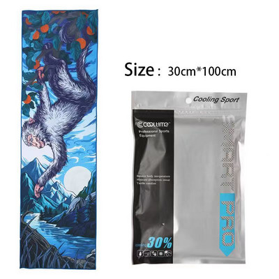 100x30CM Aušinamasis rankšluostis Mikropluošto plaukų rankšluostis Sporto salės rankšluosčiai Greitai Džiūva Paplūdimyje Sportas Kietas ledo audinys Laipiojimas Vyras Žygiai Plaukimas