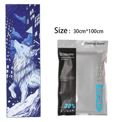 100x30CM Aušinamasis rankšluostis Mikropluošto plaukų rankšluostis Sporto salės rankšluosčiai Greitai Džiūva Paplūdimyje Sportas Kietas ledo audinys Laipiojimas Vyras Žygiai Plaukimas