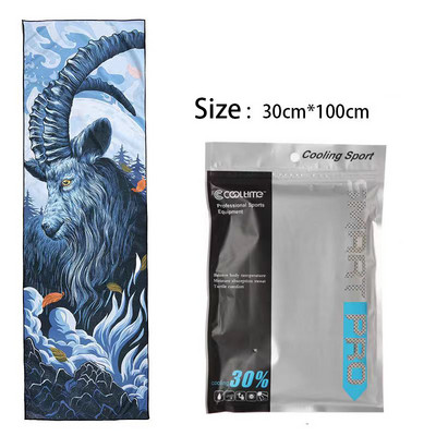 100x30CM Aušinamasis rankšluostis Mikropluošto plaukų rankšluostis Sporto salės rankšluosčiai Greitai Džiūva Paplūdimyje Sportas Kietas ledo audinys Laipiojimas Vyras Žygiai Plaukimas