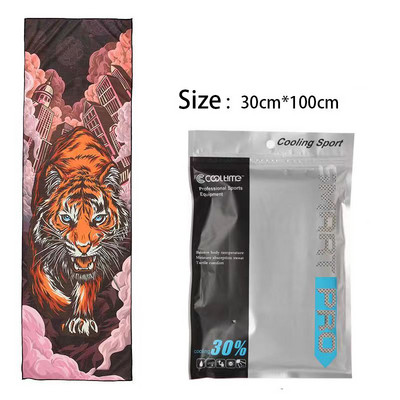 100x30CM Aušinamasis rankšluostis Mikropluošto plaukų rankšluostis Sporto salės rankšluosčiai Greitai Džiūva Paplūdimyje Sportas Kietas ledo audinys Laipiojimas Vyras Žygiai Plaukimas