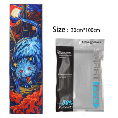 100x30CM Aušinamasis rankšluostis Mikropluošto plaukų rankšluostis Sporto salės rankšluosčiai Greitai Džiūva Paplūdimyje Sportas Kietas ledo audinys Laipiojimas Vyras Žygiai Plaukimas