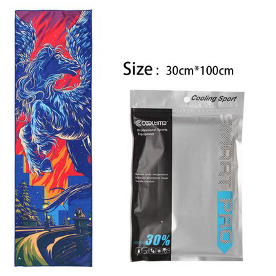 100x30CM Aušinamasis rankšluostis Mikropluošto plaukų rankšluostis Sporto salės rankšluosčiai Greitai Džiūva Paplūdimyje Sportas Kietas ledo audinys Laipiojimas Vyras Žygiai Plaukimas