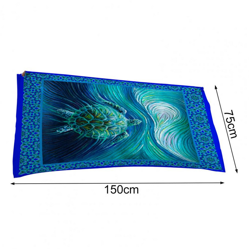 Prosop de duș Prosop de baie pliabil cu uscare rapidă Absorbție puternică de apă Fibră superfine Prosop de plajă cu imprimeu broasca testoasă cu stele de mare