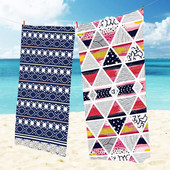 Χρήσιμη πετσέτα κολύμβησης Αναπνεύσιμη πετσέτα κάμπινγκ Ισχυρή απορρόφηση νερού Keep ζεστό 150x75cm Πετσέτα πισίνας με μοτίβο ρίγας