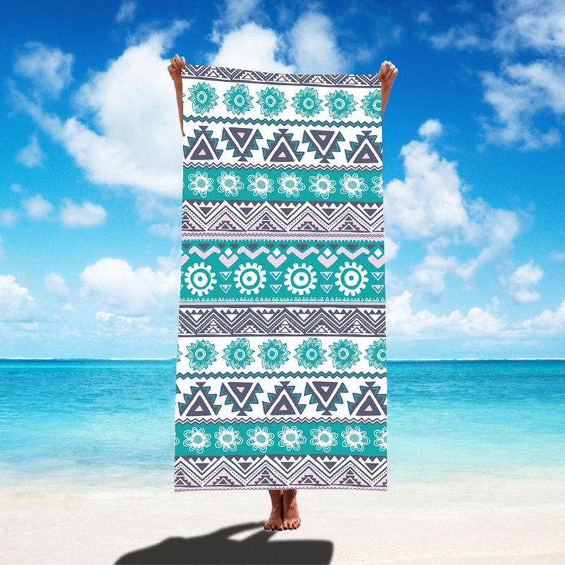 Χρήσιμη πετσέτα κολύμβησης Αναπνεύσιμη πετσέτα κάμπινγκ Ισχυρή απορρόφηση νερού Keep ζεστό 150x75cm Πετσέτα πισίνας με μοτίβο ρίγας