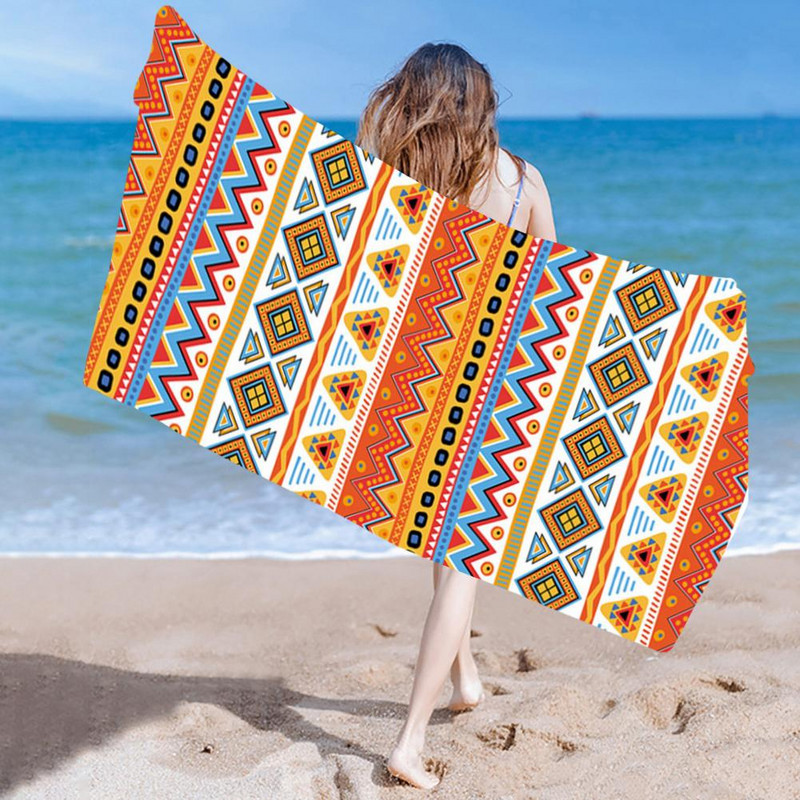 Χρήσιμη πετσέτα κολύμβησης Αναπνεύσιμη πετσέτα κάμπινγκ Ισχυρή απορρόφηση νερού Keep ζεστό 150x75cm Πετσέτα πισίνας με μοτίβο ρίγας