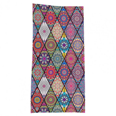 Matkarätik hõlpsasti kaasaskantav vannirätik 150x75cm geomeetrilise mustriga SPA vannirätik