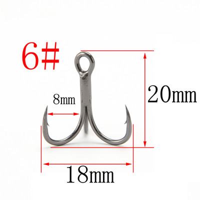 HYBOLAN 10 tk püügikonks 4x tugev must kolmikkonks Super Sharp kõrge süsinikusisaldusega teras ülitugev merevee tarvikud