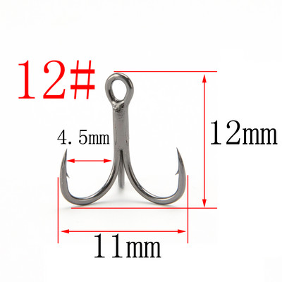 HYBOLAN 10 tk püügikonks 4x tugev must kolmikkonks Super Sharp kõrge süsinikusisaldusega teras ülitugev merevee tarvikud