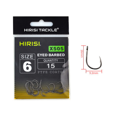 15 x PTFE dengtas daug anglies nerūdijančio plieno spygliuotas žuvies kabliukas su akiniais karpių žvejybos kablio jungties priedai X505