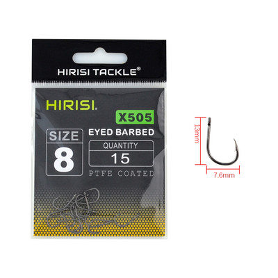 15 x PTFE dengtas daug anglies nerūdijančio plieno spygliuotas žuvies kabliukas su akiniais karpių žvejybos kablio jungties priedai X505