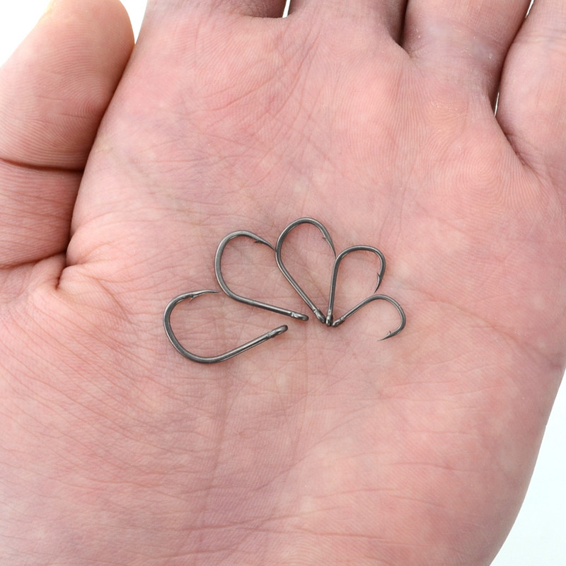 15 x PTFE dengtas daug anglies nerūdijančio plieno spygliuotas žuvies kabliukas su akiniais karpių žvejybos kablio jungties priedai X505